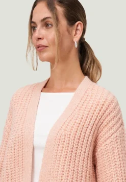 Grobstrickjacke offener Style light rose melange