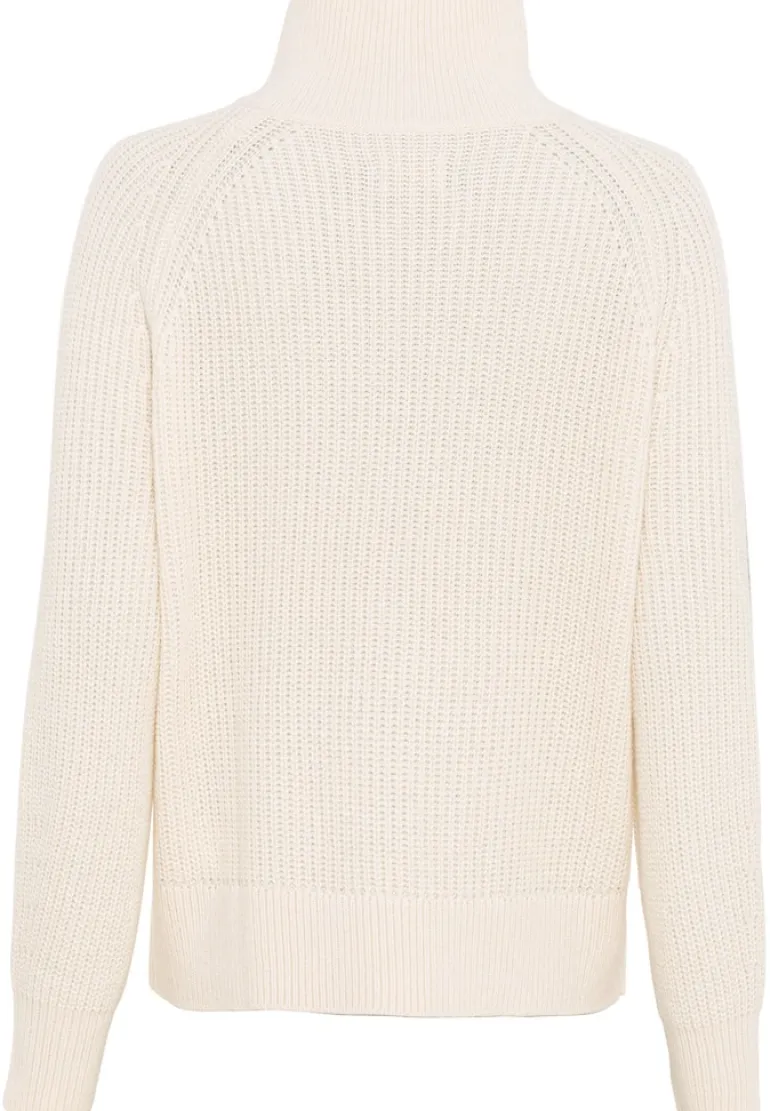 Grobstrickpullover mit Wollanteil creme