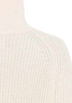 Grobstrickpullover mit Wollanteil creme