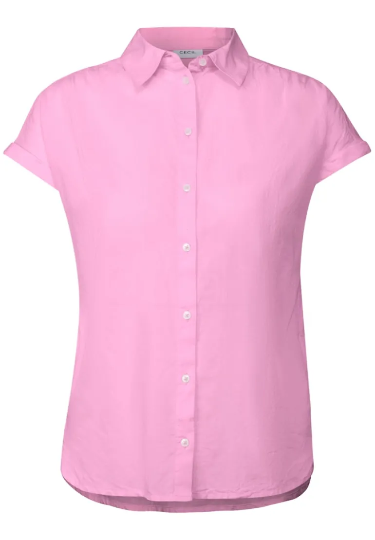 Hemdbluse in Unifarbe cherry blossom pink