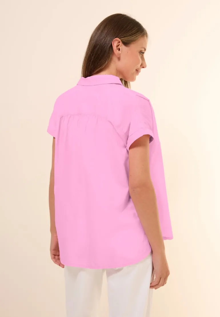 Hemdbluse in Unifarbe cherry blossom pink
