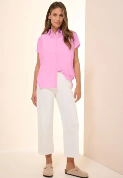 Hemdbluse in Unifarbe cherry blossom pink