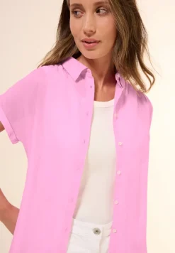 Hemdbluse in Unifarbe cherry blossom pink