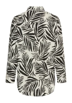 Hemdbluse mit Blumenprint aus Baumwolle aop