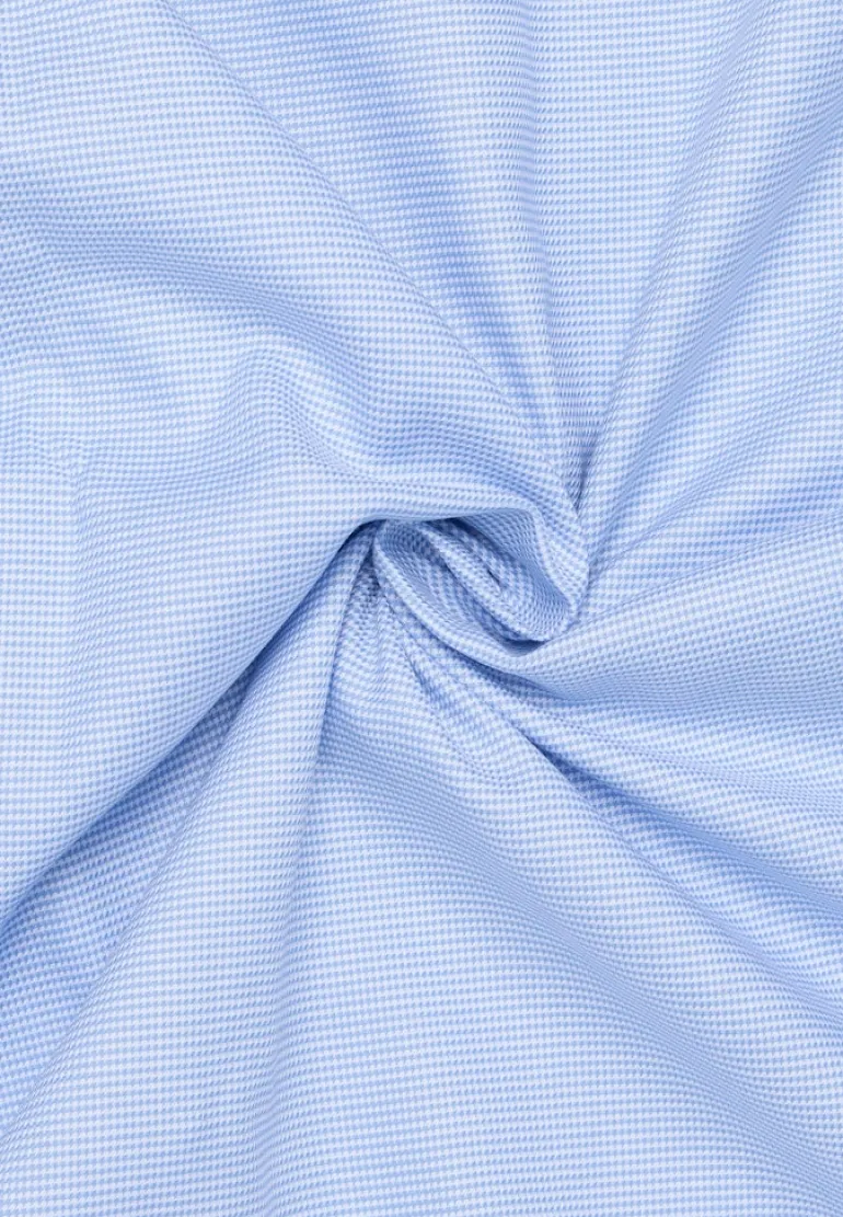 Hemd Hahnentritt Kurzarm hellblau