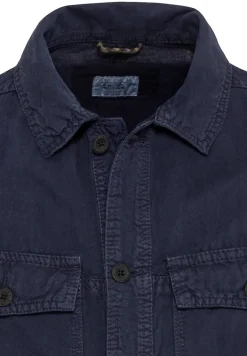 Hemdjacke aus Baumwoll-Leinenmix night blue