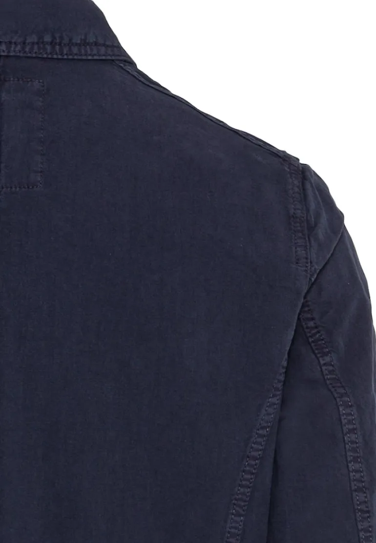 Hemdjacke aus Baumwoll-Leinenmix night blue