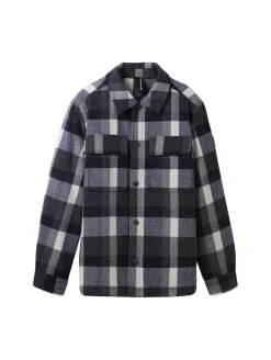 Hemdjacke mit Karomuster blue navy big check