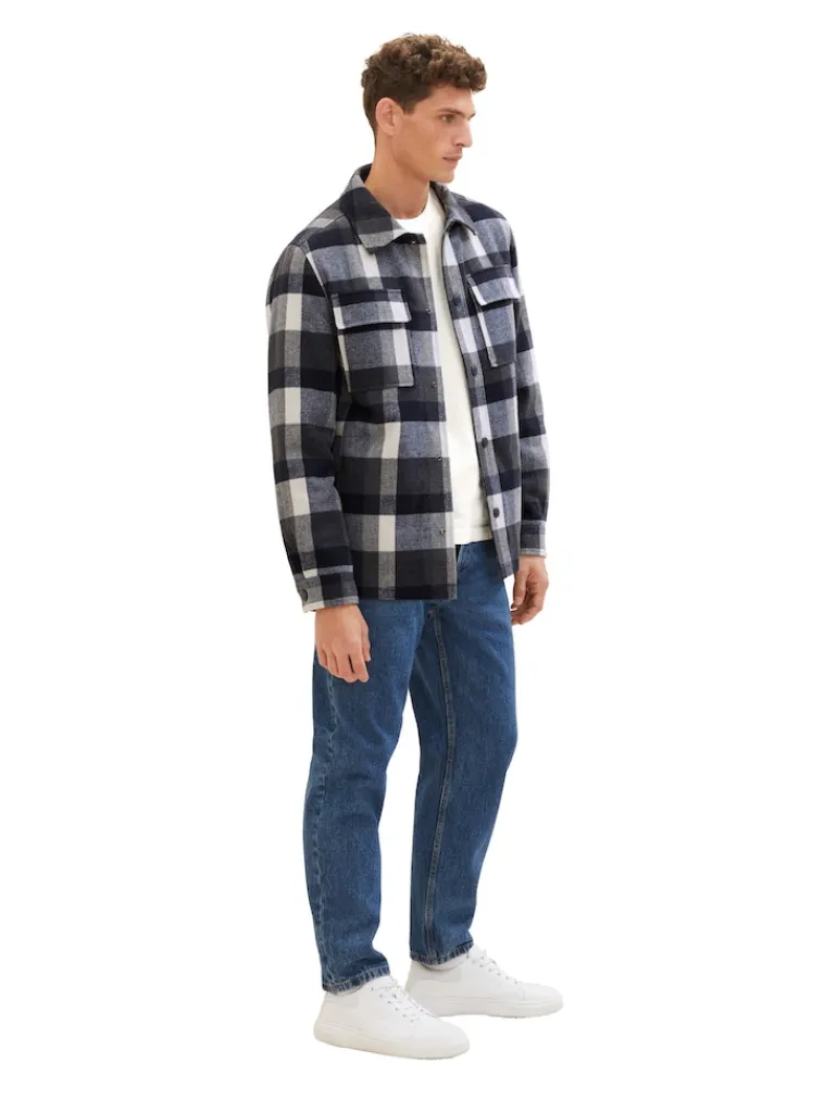 Hemdjacke mit Karomuster blue navy big check