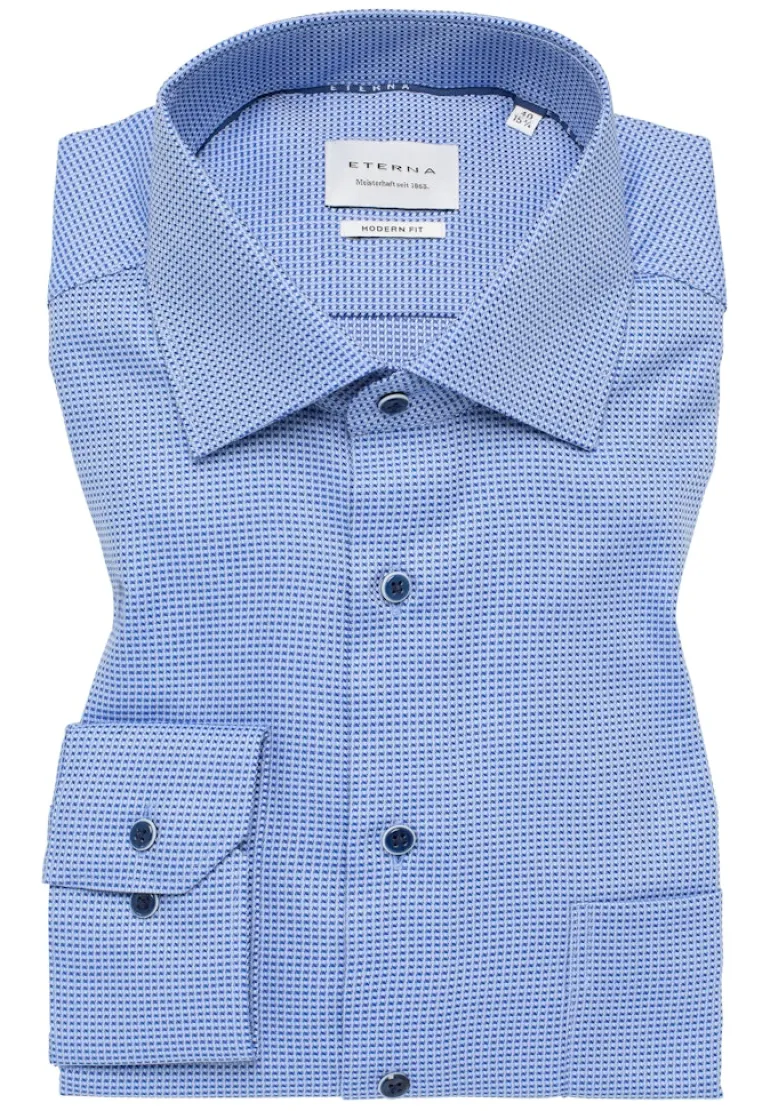 Hemd Langarm blau