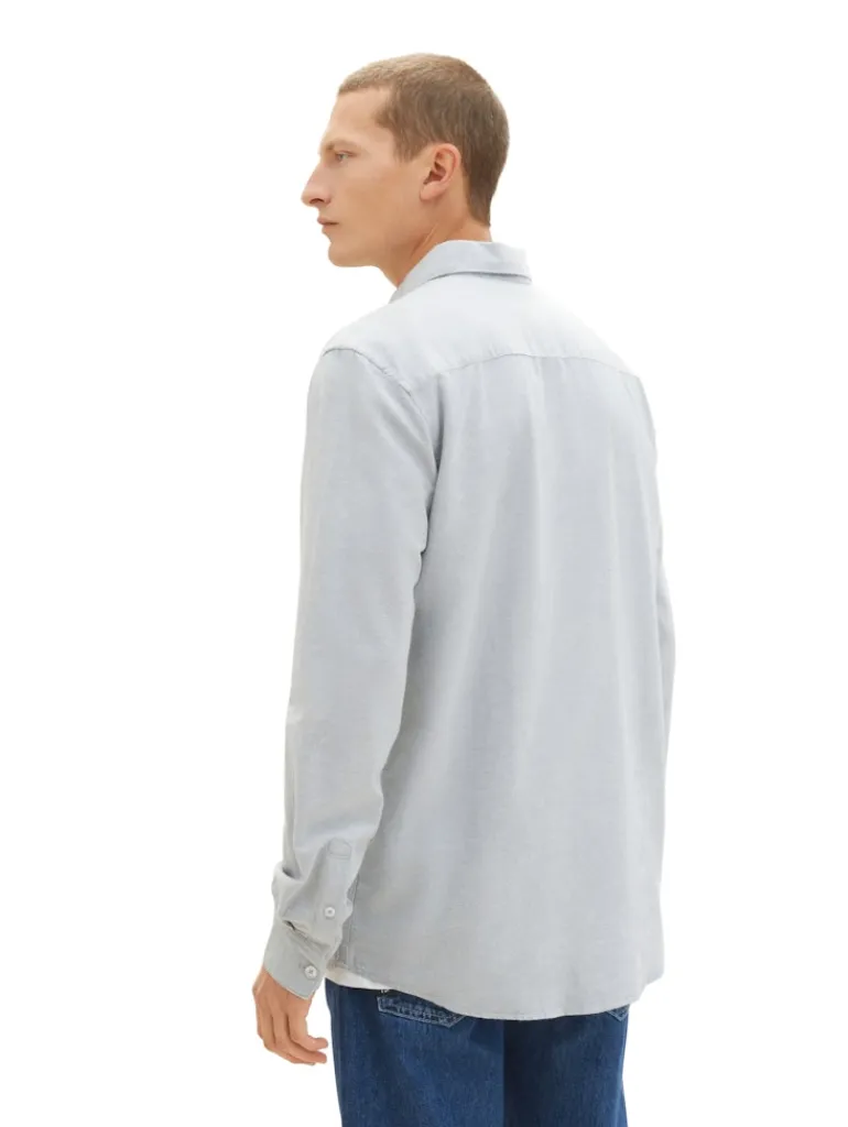 Hemd mit Brusttasche grey mint chambray