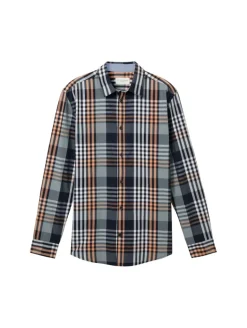 Hemd mit Karomuster navy orange mint big check
