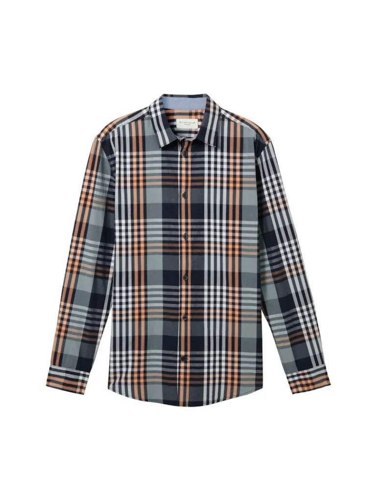 Hemd mit Karomuster navy orange mint big check