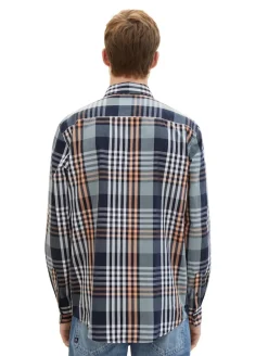 Hemd mit Karomuster navy orange mint big check