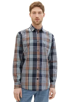 Hemd mit Karomuster navy orange mint big check