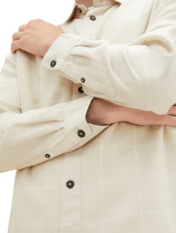 Hemd mit Karomuster vintage beige tonal check