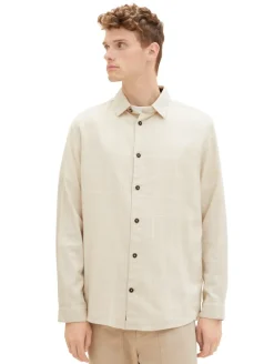 Hemd mit Karomuster vintage beige tonal check