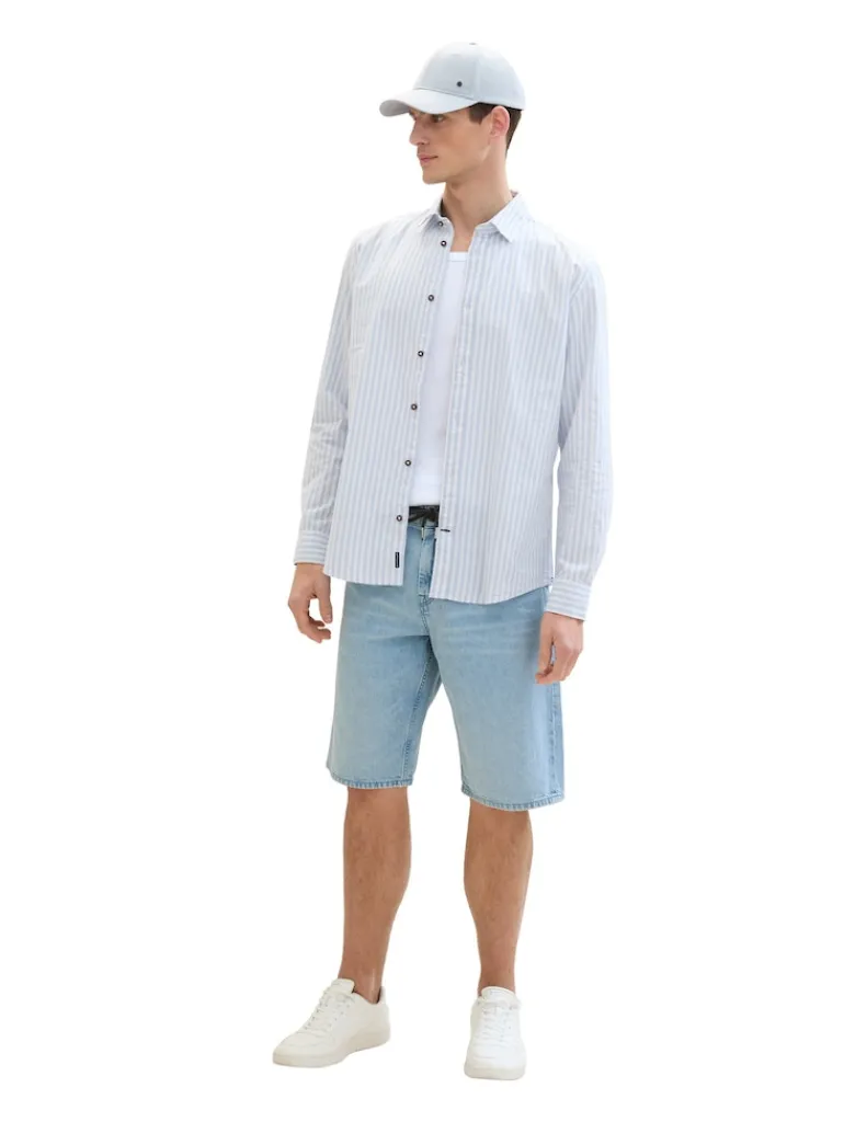 Hemd mit Streifenmuster blue white dobby stripe