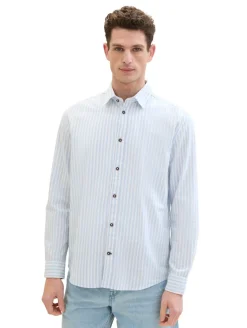 Hemd mit Streifenmuster blue white dobby stripe