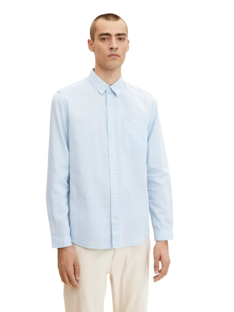 Hemd mit Struktur light blue white structure