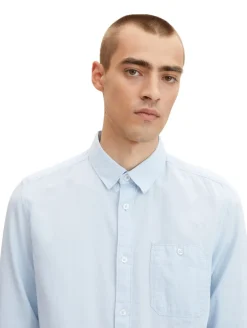 Hemd mit Struktur light blue white structure