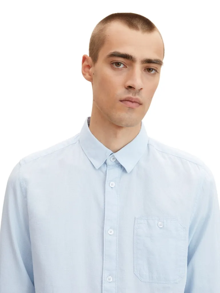 Hemd mit Struktur light blue white structure
