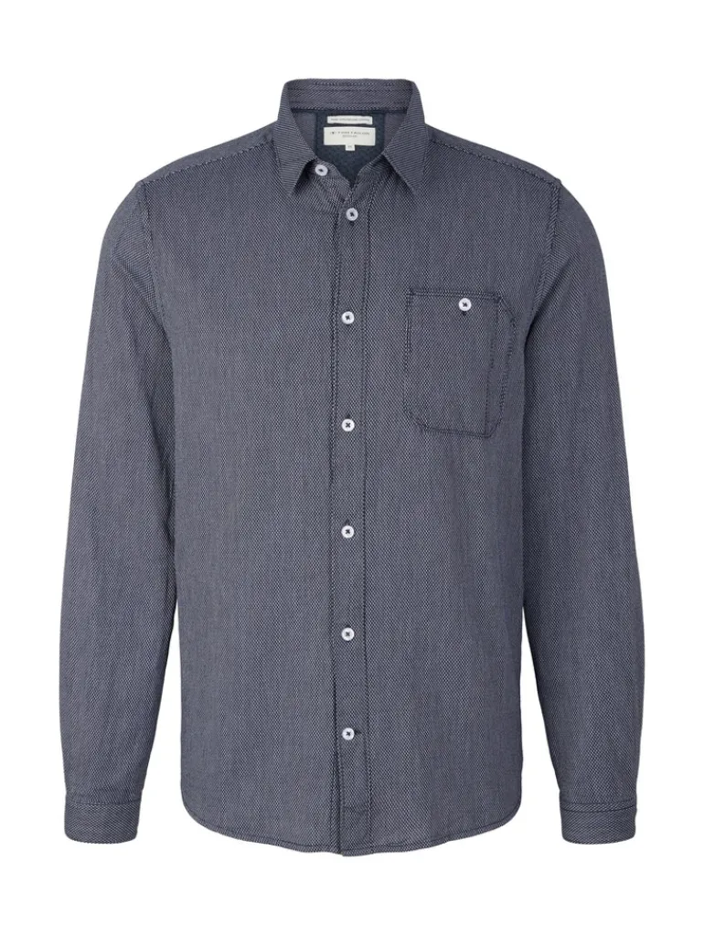 Hemd mit Struktur navy white structure