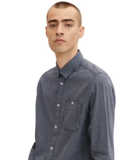 Hemd mit Struktur navy white structure