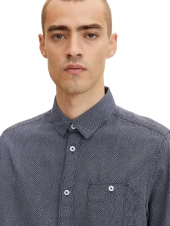 Hemd mit Struktur navy white structure