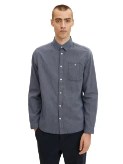 Hemd mit Struktur navy white structure