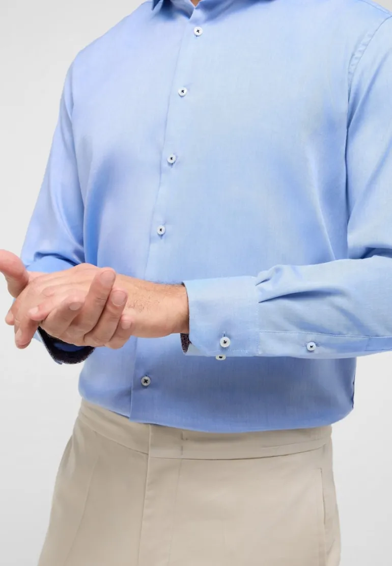 Hemd Oxford Langarm blau