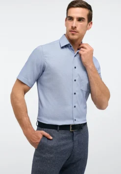 Hemd Panama Kurzarm blau
