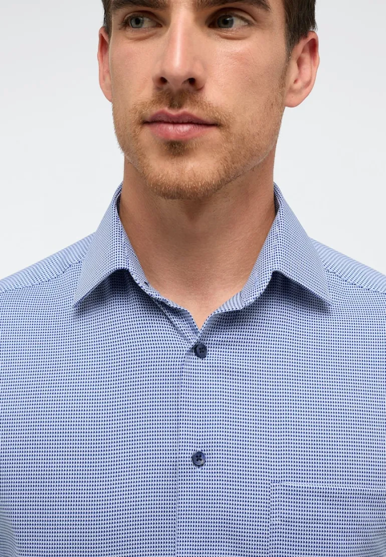 Hemd Panama Kurzarm blau
