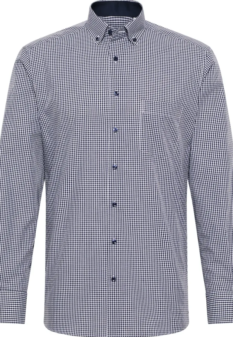 Hemd Popeline Langarm navy