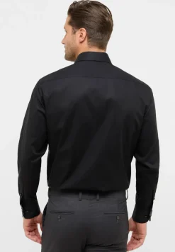 Hemd Popeline Langarm schwarz