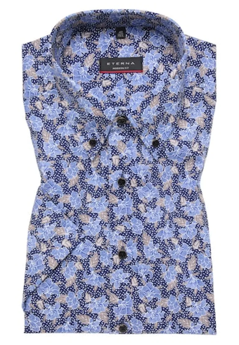 Hemd Twill Kurzarm blau