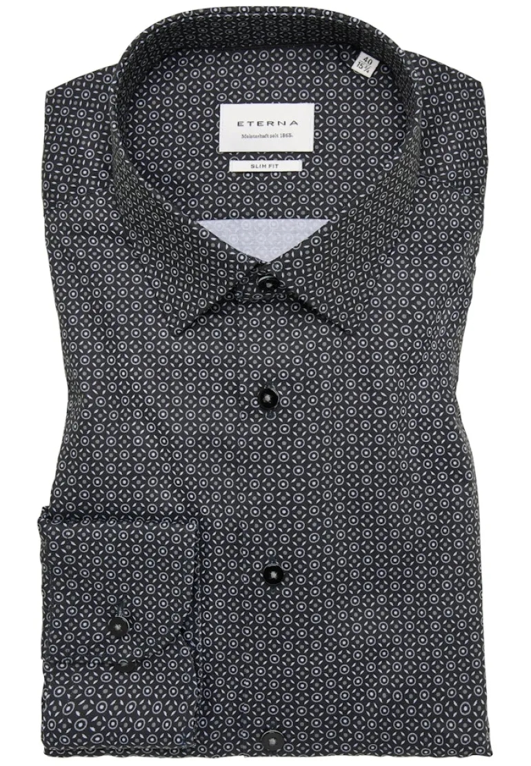 Hemd Twill Langarm anthrazit