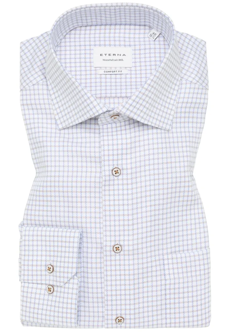 Hemd Twill Langarm blau