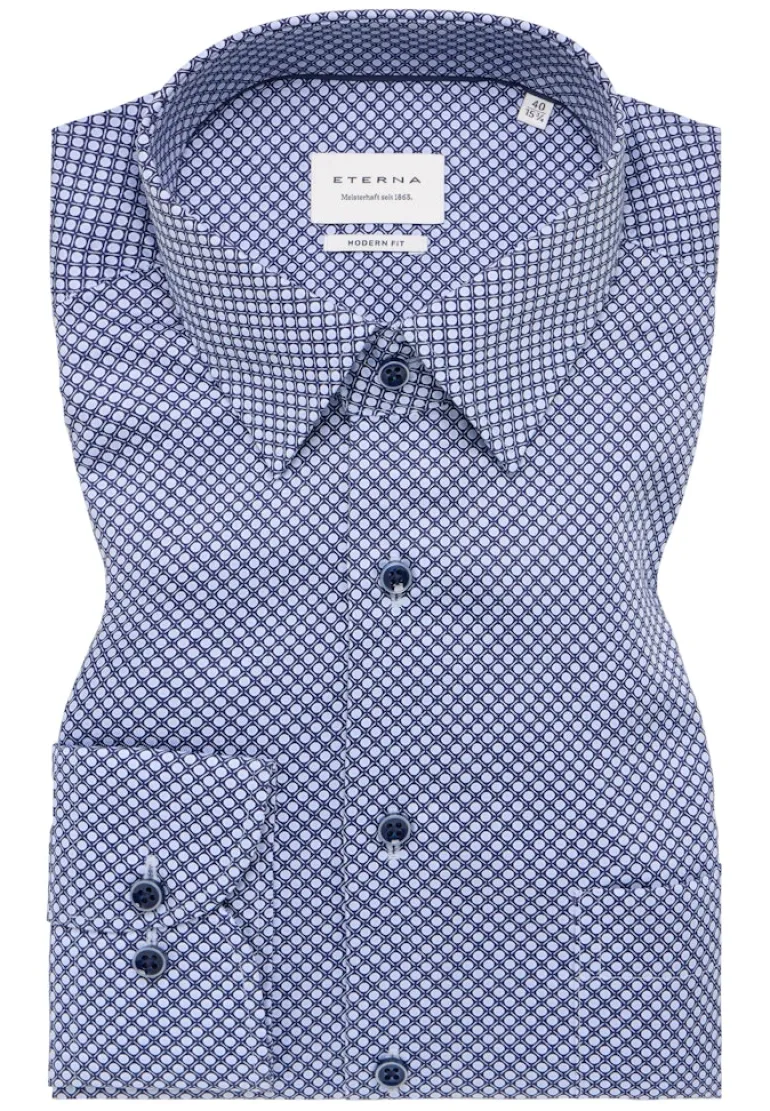 Hemd Twill Langarm blau