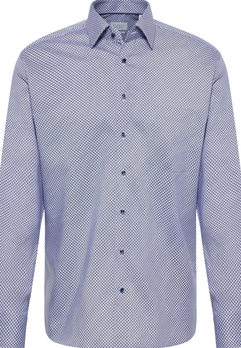 Hemd Twill Langarm blau
