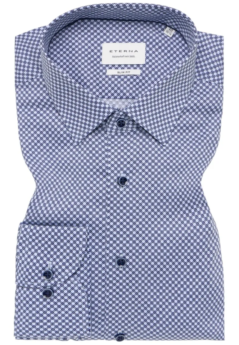 Hemd Twill Langarm blau