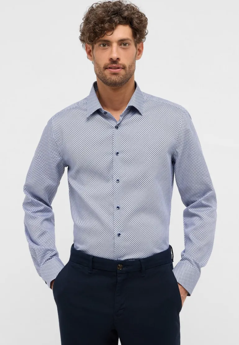 Hemd Twill Langarm blau
