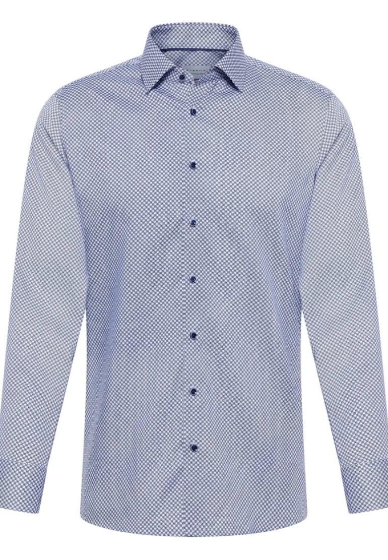 Hemd Twill Langarm blau