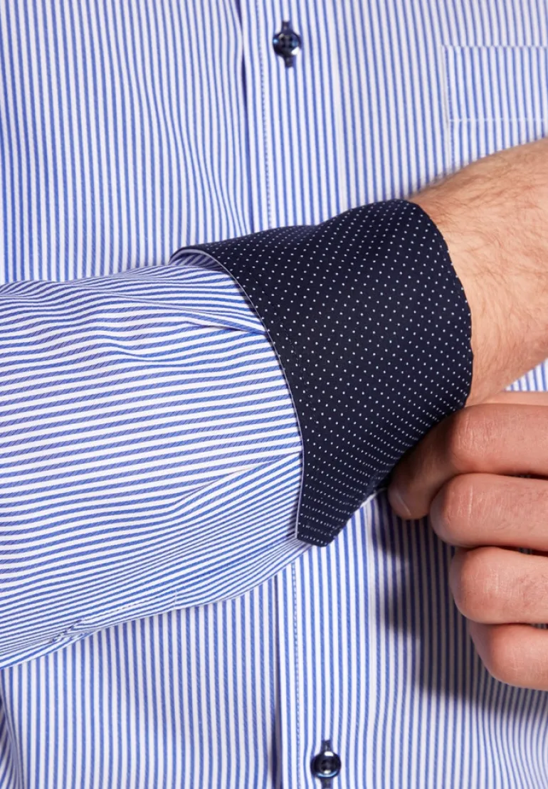 Hemd Twill Langarm blau