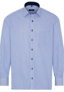 Hemd Twill Langarm blau