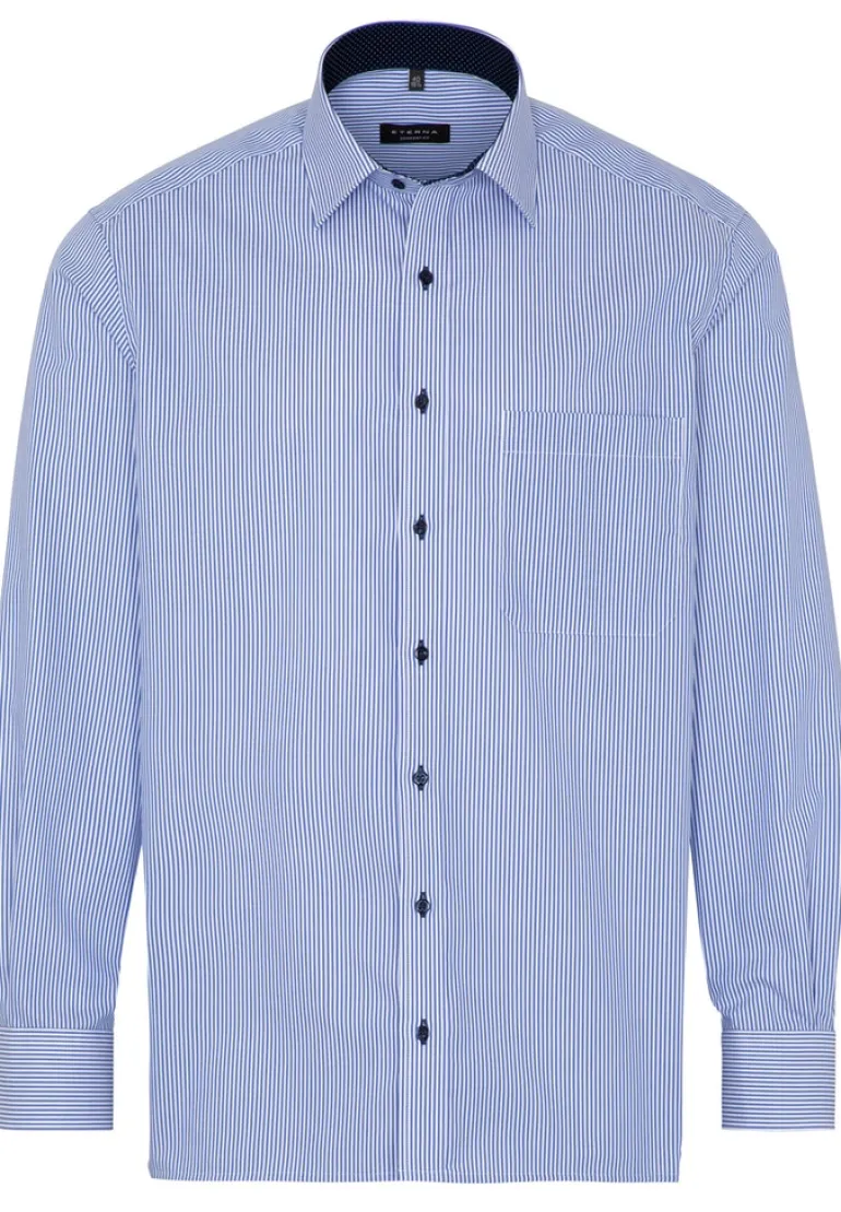 Hemd Twill Langarm blau