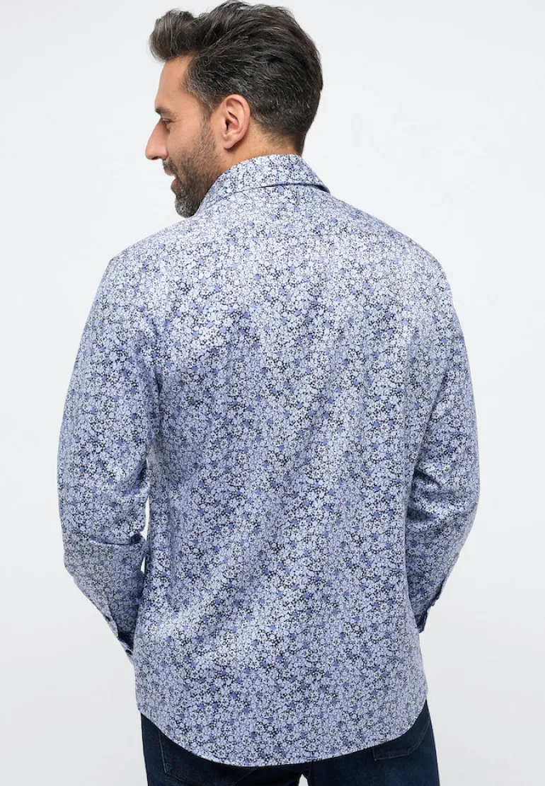 Hemd Twill Langarm blau