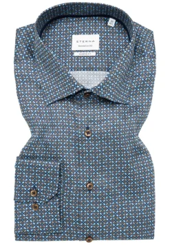 Hemd Twill Langarm braun