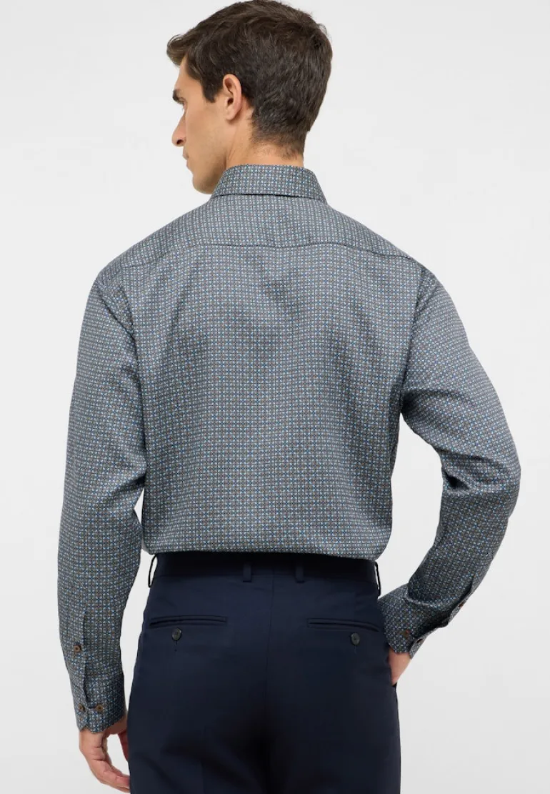 Hemd Twill Langarm braun