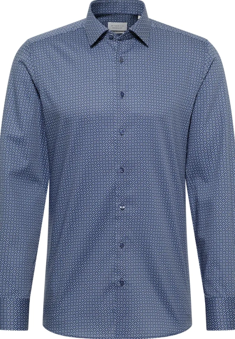Hemd Twill Langarm dunkelblau